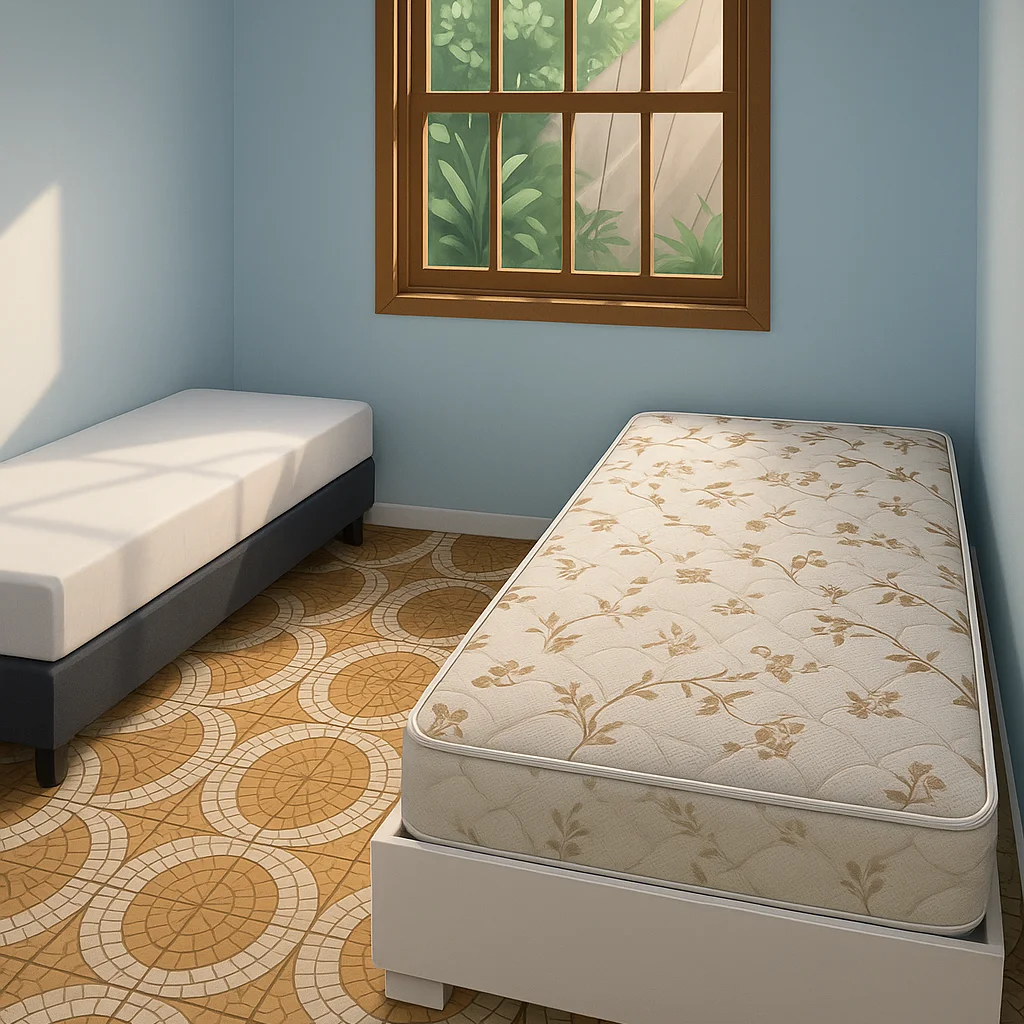 Quarto de solteiro com uma cama